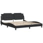 vidaXL Estructura de cama con cabecero cuero sintético negro 180x200cm vidaXL Estructura de cama con cabecero cuero sintético negro 180x200cm
