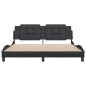 vidaXL Estructura de cama con cabecero cuero sintético negro 180x200cm vidaXL Estructura de cama con cabecero cuero sintético negro 180x200cm