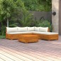 vidaXL Muebles de jardín 6 piezas con cojines madera maciza de acacia vidaXL Muebles de jardín 6 piezas con cojines madera maciza de acacia