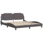 vidaXL Estructura de cama con cabecero cuero sintético gris 180x200cm vidaXL Estructura de cama con cabecero cuero sintético gris 180x200cm