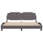 vidaXL Estructura de cama con cabecero cuero sintético gris 180x200cm vidaXL Estructura de cama con cabecero cuero sintético gris 180x200cm