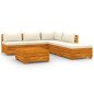 vidaXL Muebles de jardín 6 piezas con cojines madera maciza de acacia vidaXL Muebles de jardín 6 piezas con cojines madera maciza de acacia