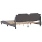 vidaXL Estructura de cama con cabecero cuero sintético gris 180x200cm vidaXL Estructura de cama con cabecero cuero sintético gris 180x200cm