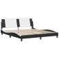 vidaXL Estructura de cama con cabecero cuero sintético negro y blanco vidaXL Estructura de cama con cabecero cuero sintético negro y blanco