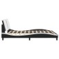 vidaXL Estructura de cama con cabecero cuero sintético negro y blanco vidaXL Estructura de cama con cabecero cuero sintético negro y blanco
