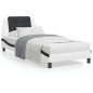 vidaXL Cama con colchón cuero sintético blanco y negro 90x190 cm vidaXL Cama con colchón cuero sintético blanco y negro 90x190 cm
