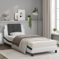 vidaXL Cama con colchón cuero sintético blanco y negro 90x190 cm vidaXL Cama con colchón cuero sintético blanco y negro 90x190 cm