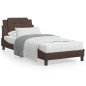 vidaXL Cama con colchón cuero sintético marrón 90x200 cm vidaXL Cama con colchón cuero sintético marrón 90x200 cm