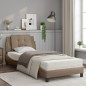 vidaXL Cama con colchón cuero sintético capuchino 90x200 cm