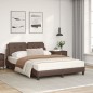 vidaXL Cama con colchón cuero sintético marrón 120x200 cm
