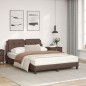 vidaXL Cama con colchón cuero sintético marrón 140x190 cm vidaXL Cama con colchón cuero sintético marrón 140x190 cm