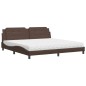 vidaXL Cama con colchón cuero sintético marrón 200x200 cm