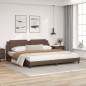 vidaXL Cama con colchón cuero sintético marrón 200x200 cm
