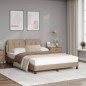 vidaXL Cama con colchón cuero sintético capuchino 120x200 cm