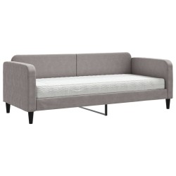 vidaXL Sofá cama con colchón tela gris taupe 80x200 cm