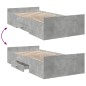 vidaXL Cama con cajones madera ingeniería gris hormigón 90x190 cm vidaXL Cama con cajones madera ingeniería gris hormigón 90x190 cm