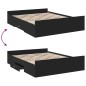 vidaXL Cama con cajones madera de ingeniería negro 140x200 cm vidaXL Cama con cajones madera de ingeniería negro 140x200 cm