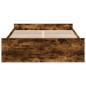 vidaXL Cama con cajones madera de ingeniería roble ahumado 135x190 cm vidaXL Cama con cajones madera de ingeniería roble ahumado 135x190 cm
