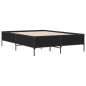vidaXL Estructura de cama madera de ingeniería y metal negro 135x190cm