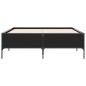 vidaXL Estructura de cama madera de ingeniería y metal negro 135x190cm