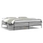 vidaXL Estructura cama madera ingeniería metal gris Sonoma 200x200 cm vidaXL Estructura cama madera ingeniería metal gris Sonoma 200x200 cm