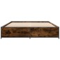 vidaXL Estructura cama madera ingeniería metal roble ahumado 140x200cm vidaXL Estructura cama madera ingeniería metal roble ahumado 140x200cm