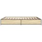 vidaXL Estructura cama madera ingeniería metal roble Sonoma 150x200 cm vidaXL Estructura cama madera ingeniería metal roble Sonoma 150x200 cm