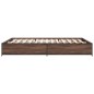 vidaXL Estructura cama madera ingeniería metal marrón roble 140x200 cm vidaXL Estructura cama madera ingeniería metal marrón roble 140x200 cm