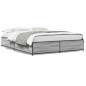 vidaXL Estructura cama madera ingeniería metal gris Sonoma 120x190 cm