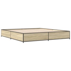 vidaXL Estructura cama madera ingeniería metal roble Sonoma 160x200 cm