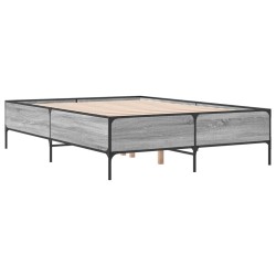 vidaXL Estructura cama madera ingeniería metal gris Sonoma 140x190 cm
