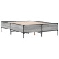 vidaXL Estructura cama madera ingeniería metal gris Sonoma 140x190 cm vidaXL Estructura cama madera ingeniería metal gris Sonoma 140x190 cm