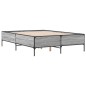 vidaXL Estructura cama madera ingeniería metal gris Sonoma 140x190 cm vidaXL Estructura cama madera ingeniería metal gris Sonoma 140x190 cm