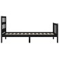 vidaXL Estructura de cama con cabecero madera maciza negro 100x200 cm