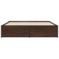 vidaXL Estructura cama madera ingeniería metal marrón roble 200x200 cm vidaXL Estructura cama madera ingeniería metal marrón roble 200x200 cm