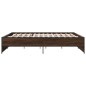 vidaXL Estructura cama madera ingeniería metal marrón roble 200x200 cm vidaXL Estructura cama madera ingeniería metal marrón roble 200x200 cm