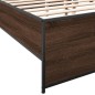 vidaXL Estructura cama madera ingeniería metal marrón roble 200x200 cm vidaXL Estructura cama madera ingeniería metal marrón roble 200x200 cm