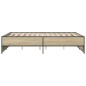 vidaXL Estructura cama madera ingeniería metal roble Sonoma 135x190 cm vidaXL Estructura cama madera ingeniería metal roble Sonoma 135x190 cm