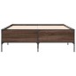 vidaXL Estructura cama madera ingeniería metal marrón roble 150x200 cm vidaXL Estructura cama madera ingeniería metal marrón roble 150x200 cm