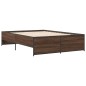 vidaXL Estructura cama madera ingeniería metal marrón roble 140x190 cm