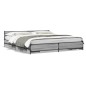 vidaXL Cama con cajones madera ingeniería gris Sonoma 200x200 cm vidaXL Cama con cajones madera ingeniería gris Sonoma 200x200 cm