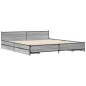vidaXL Cama con cajones madera ingeniería gris Sonoma 200x200 cm vidaXL Cama con cajones madera ingeniería gris Sonoma 200x200 cm