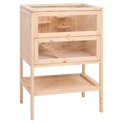 vidaXL Jaula para hámster madera maciza abeto 55x40x80 cm