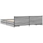 vidaXL Cama con cajones madera ingeniería gris Sonoma 200x200 cm vidaXL Cama con cajones madera ingeniería gris Sonoma 200x200 cm