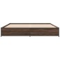 vidaXL Estructura cama madera ingeniería metal marrón roble 180x200 cm
