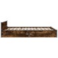 vidaXL Cama con cajones madera de ingeniería roble ahumado 140x200 cm vidaXL Cama con cajones madera de ingeniería roble ahumado 140x200 cm