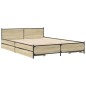 vidaXL Cama con cajones madera ingeniería roble Sonoma 140x190 cm vidaXL Cama con cajones madera ingeniería roble Sonoma 140x190 cm