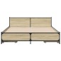 vidaXL Cama con cajones madera ingeniería roble Sonoma 140x190 cm vidaXL Cama con cajones madera ingeniería roble Sonoma 140x190 cm