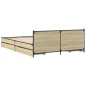 vidaXL Cama con cajones madera ingeniería roble Sonoma 140x190 cm vidaXL Cama con cajones madera ingeniería roble Sonoma 140x190 cm