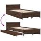 vidaXL Cama con cajones madera de ingeniería marrón roble 75x190 cm vidaXL Cama con cajones madera de ingeniería marrón roble 75x190 cm